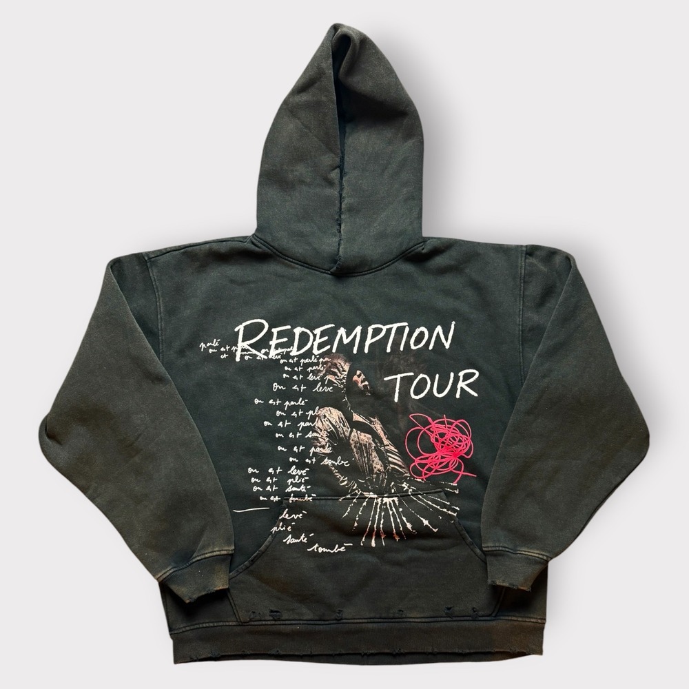 Rod Wave Redemption Tour Hoodie Washed Black Graphic Merch Mens Medium